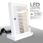 LED Light Display, White Finish, Illumination, CZ Stones, Package Deal, Assortment